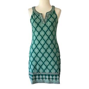Magnolia Grace Jade Green Alhambra Embroidered Knit Dress Women’s Medium